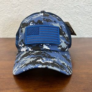 NEW USA FLAG MILITARY TACTICAL DETACHABLE BASEBALL CAP HAT NAVY CAMO